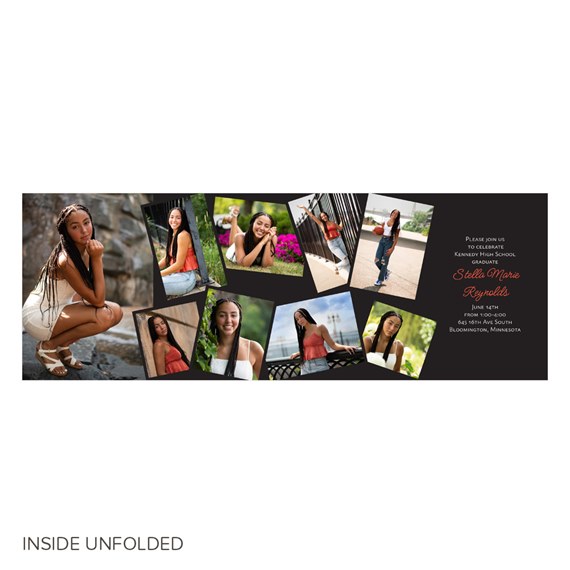 collage of photo placeholders with graduation announcement text