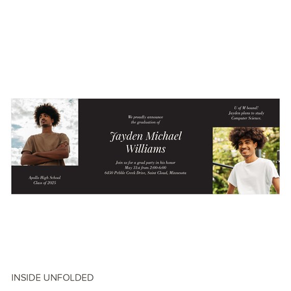 graduation invitation with photo placeholders