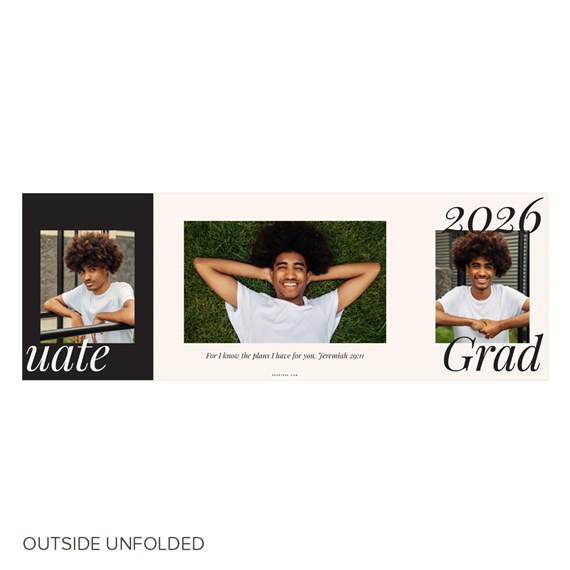 graduation invitation with photo placeholders and text
