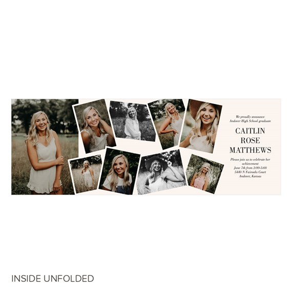 graduation invitation with photo placeholders and text area