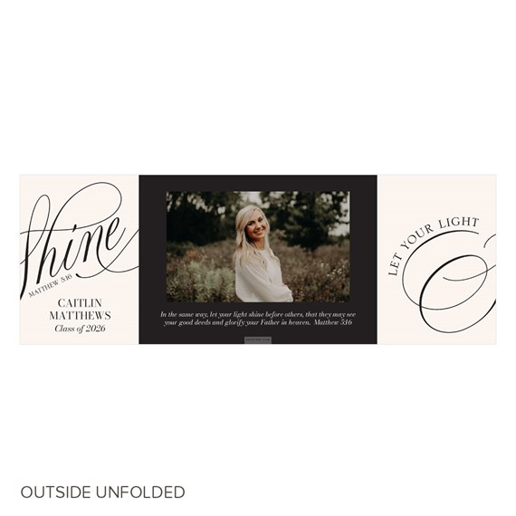 graduation invitation with photo placeholder and cursive text