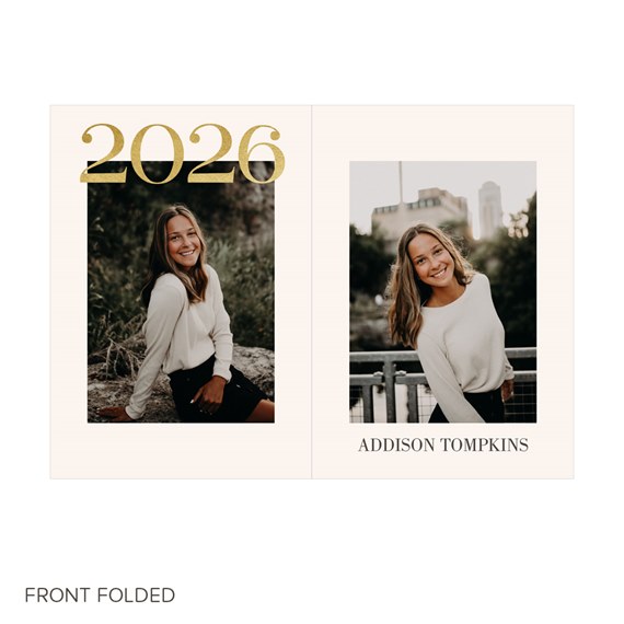 graduation announcement card with photo placeholder and customizable text area