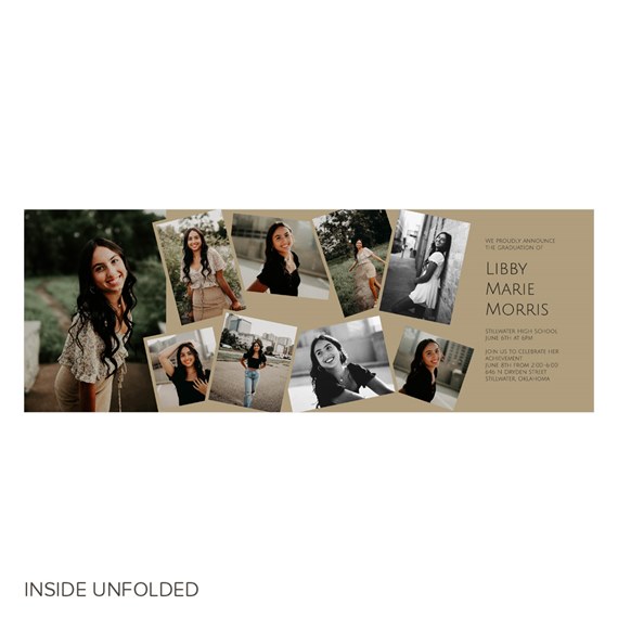 graduation invitation with photo placeholders and text area