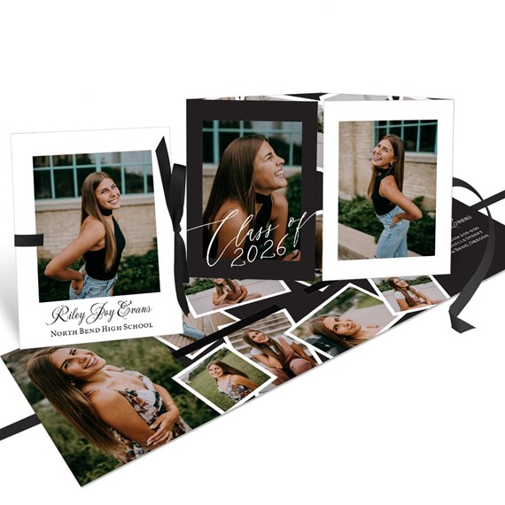 graduation invitation with multiple photo placeholders and text areas