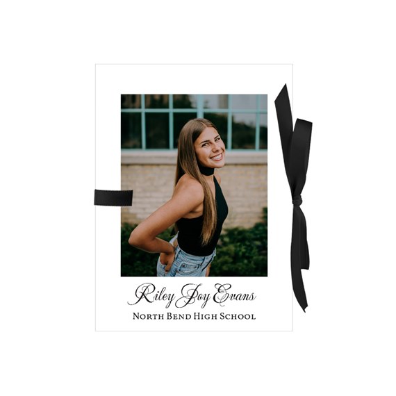 graduation invitation with photo area and text