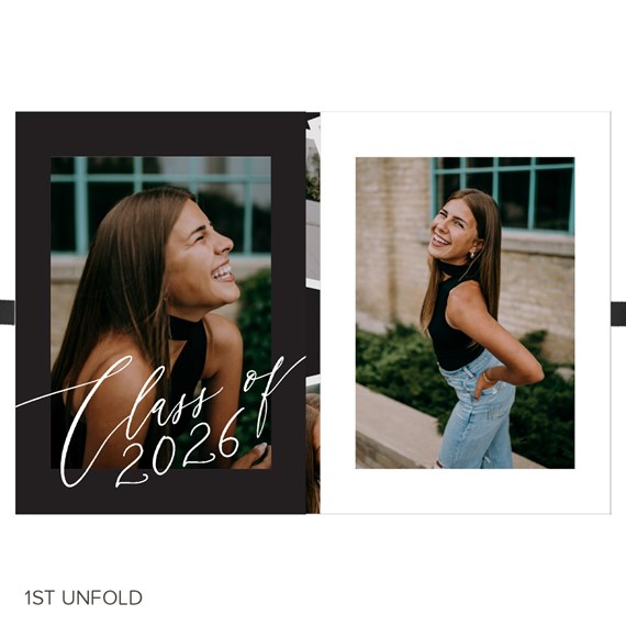graduation invitation with photo placeholders and text