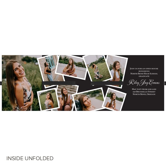 graduation invitation with photo placeholders and text
