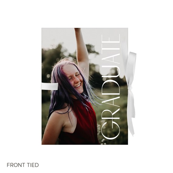 graduation announcement with photo placeholder and text