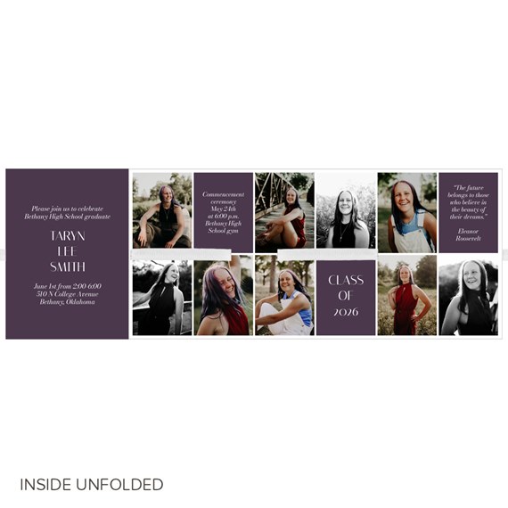 graduation announcement with photo placeholders and text
