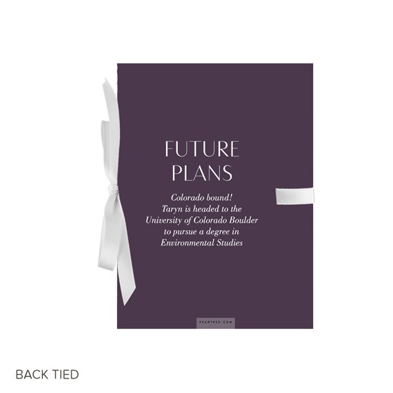 graduation announcement card with photo area and ribbon