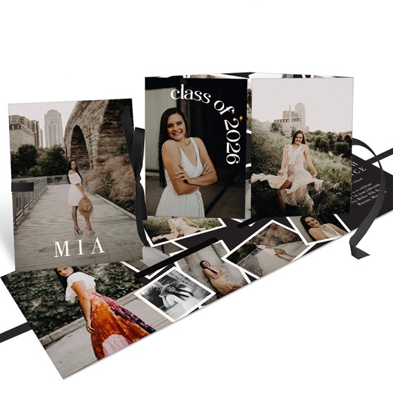 graduation invitation with photo placeholders and customizable text area