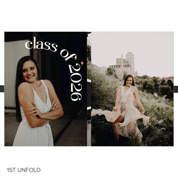 graduation invitation with photo placeholders and decorative text