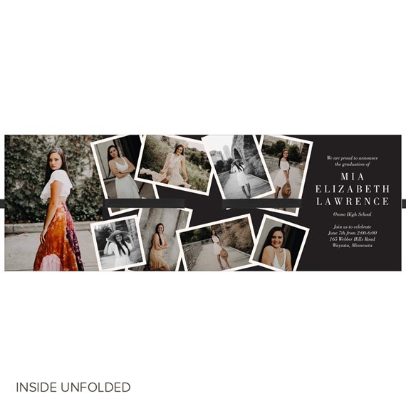 graduation invitation with photo placeholders and event details
