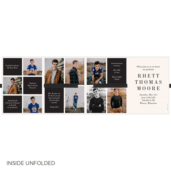 graduation invitation with photo collage and event details