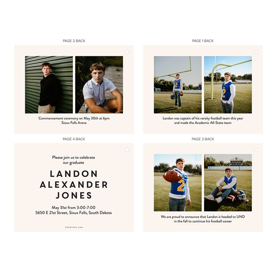 graduation announcement with photo placeholders