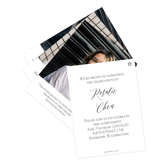 graduation party invitations with photo placeholder and cursive text