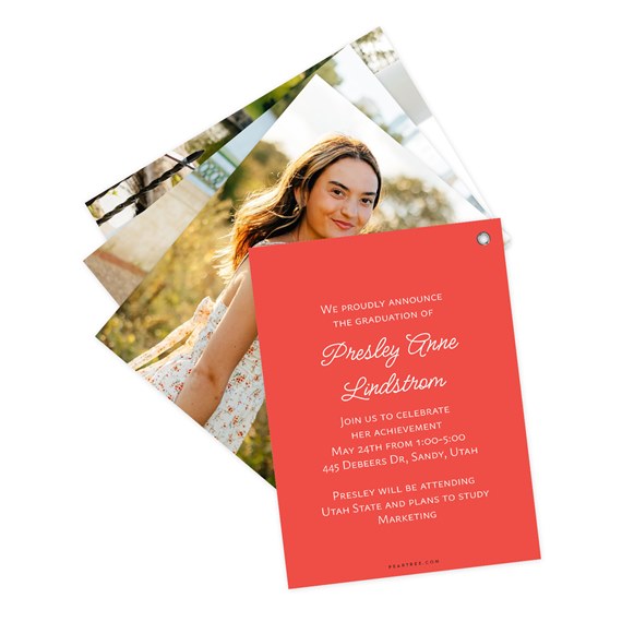 graduation announcement with photo placeholders