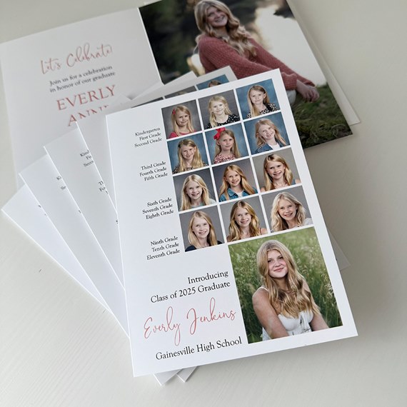 graduation invitation with photo placeholders and text area