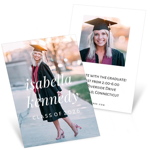 graduation invitation with photo area and event details