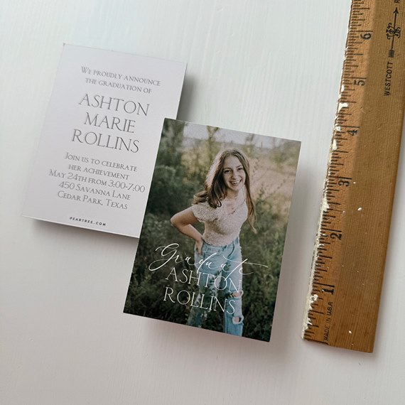 graduation announcement with photo placeholder