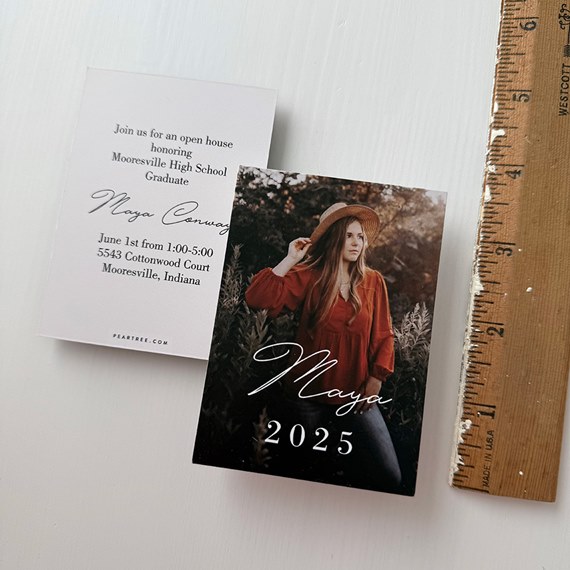 mini graduation announcement with photo area