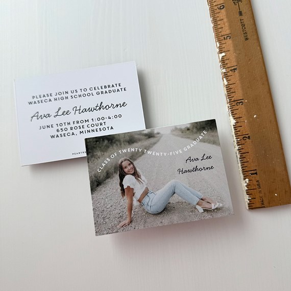 graduation invitation with photo placeholder