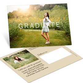 Simple Graduate - Graduation Announcement Postcard