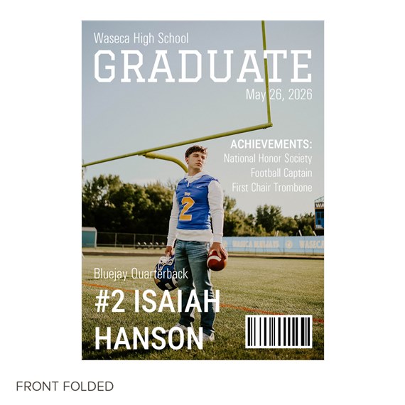 graduation invitation with photo placeholder and text areas