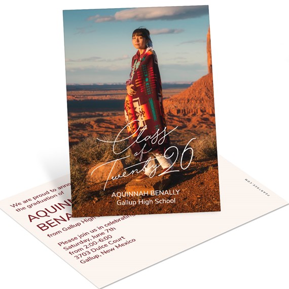graduation announcement postcard with photo placeholder