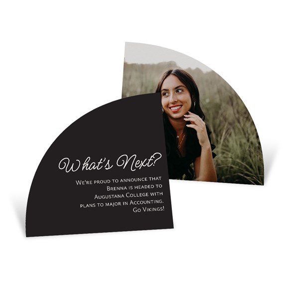 graduation announcement card with photo area and text