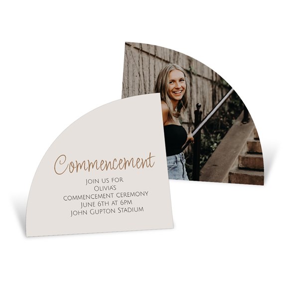 graduation insert card with photo area and printed text