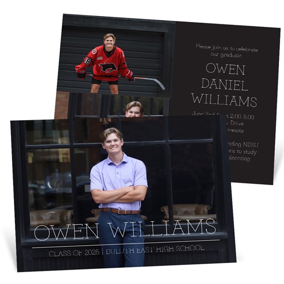 graduation invitation with photo placeholders
