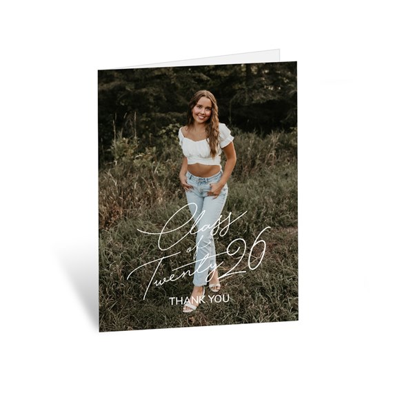 graduation thank you card with photo placeholder