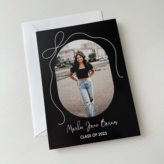 graduation announcement with photo placeholder and text