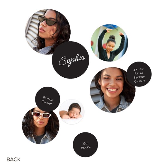 multiple photo placeholders with text elements