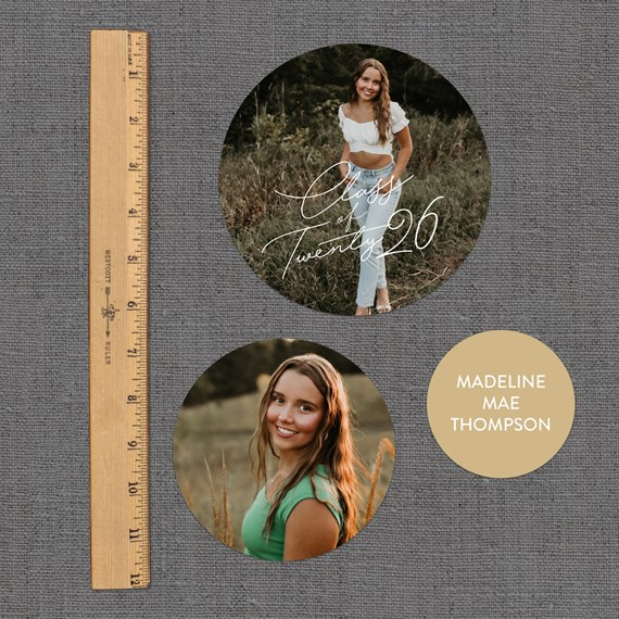 two photo placeholders with text areas