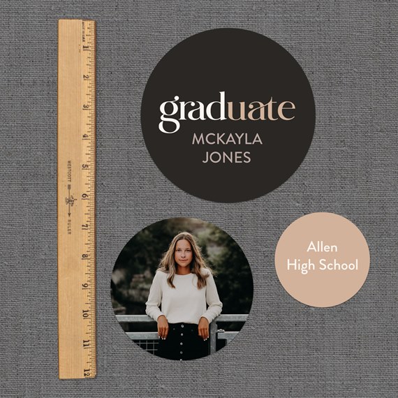 photo placeholder, circular design with text