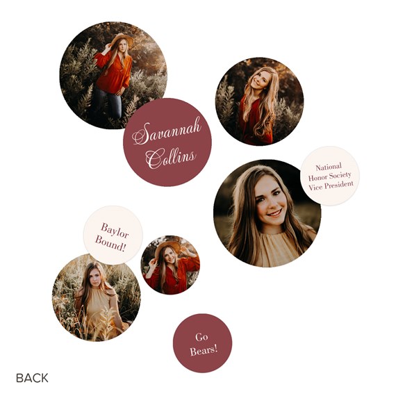 multiple photo placeholders with decorative text