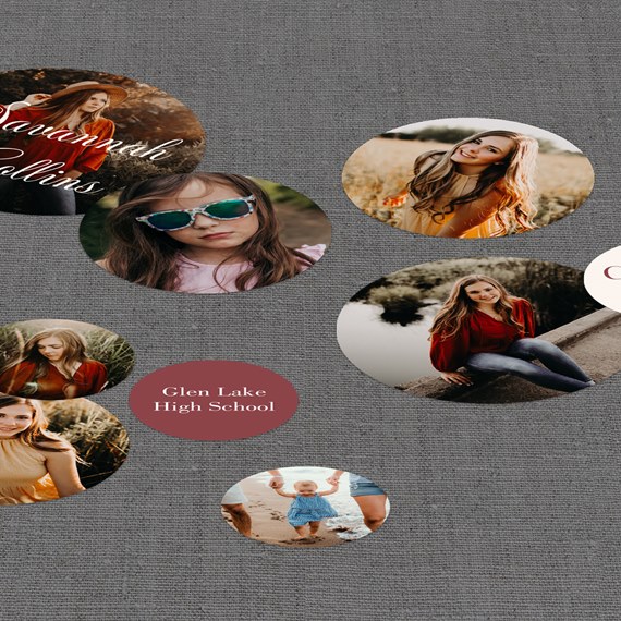 multiple photo placeholders on a gray background with text area