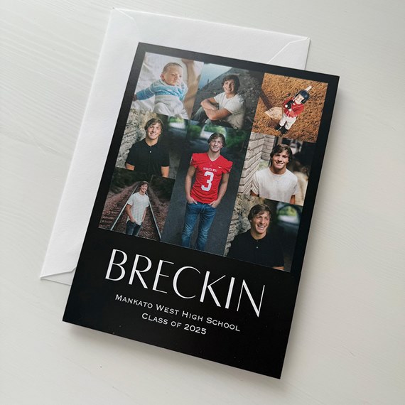 graduation invitation with photo placeholders and text