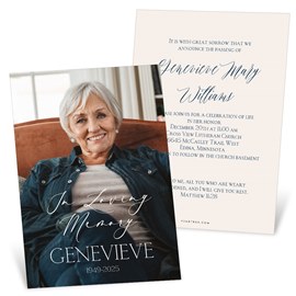 Classic Text - Memorial Cards