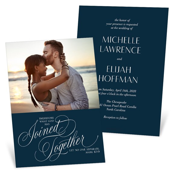 wedding invitation with photo placeholder and elegant text