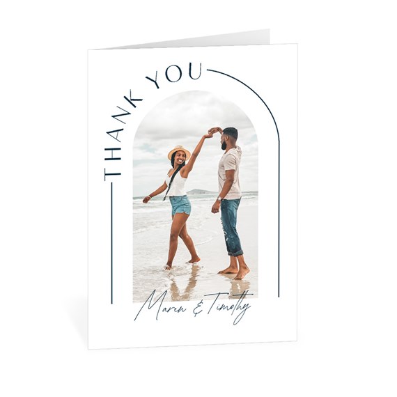 thank you card with photo area and customizable text area