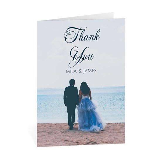 thank you card with photo placeholder