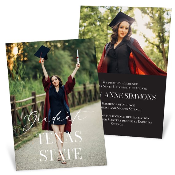 graduation announcement with photo area