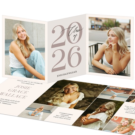graduation announcement with photo placeholders and text