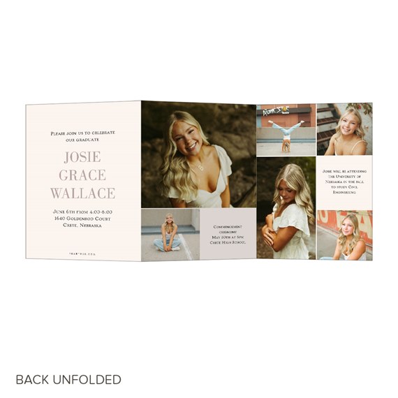graduation announcement card with photo placeholders