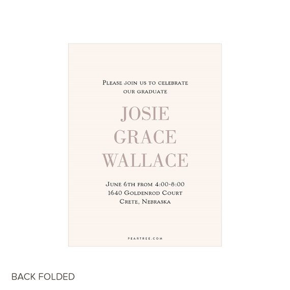 graduation announcement card with customizable text area