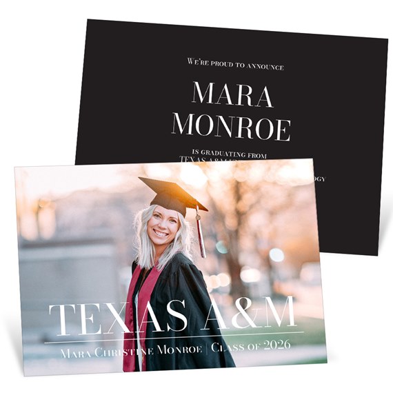 graduation invitation with photo placeholder