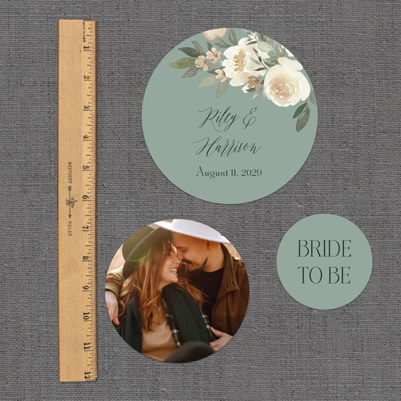 floral design with photo area and text 'BRIDE TO BE'